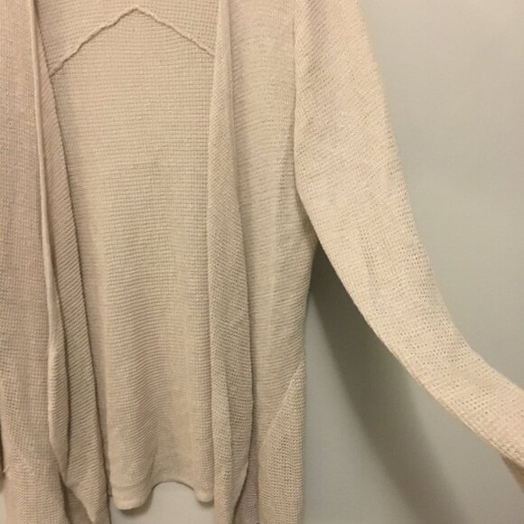 Olsen Europe Tan Linen Knit Open Cardigan - Picture 6 of 11